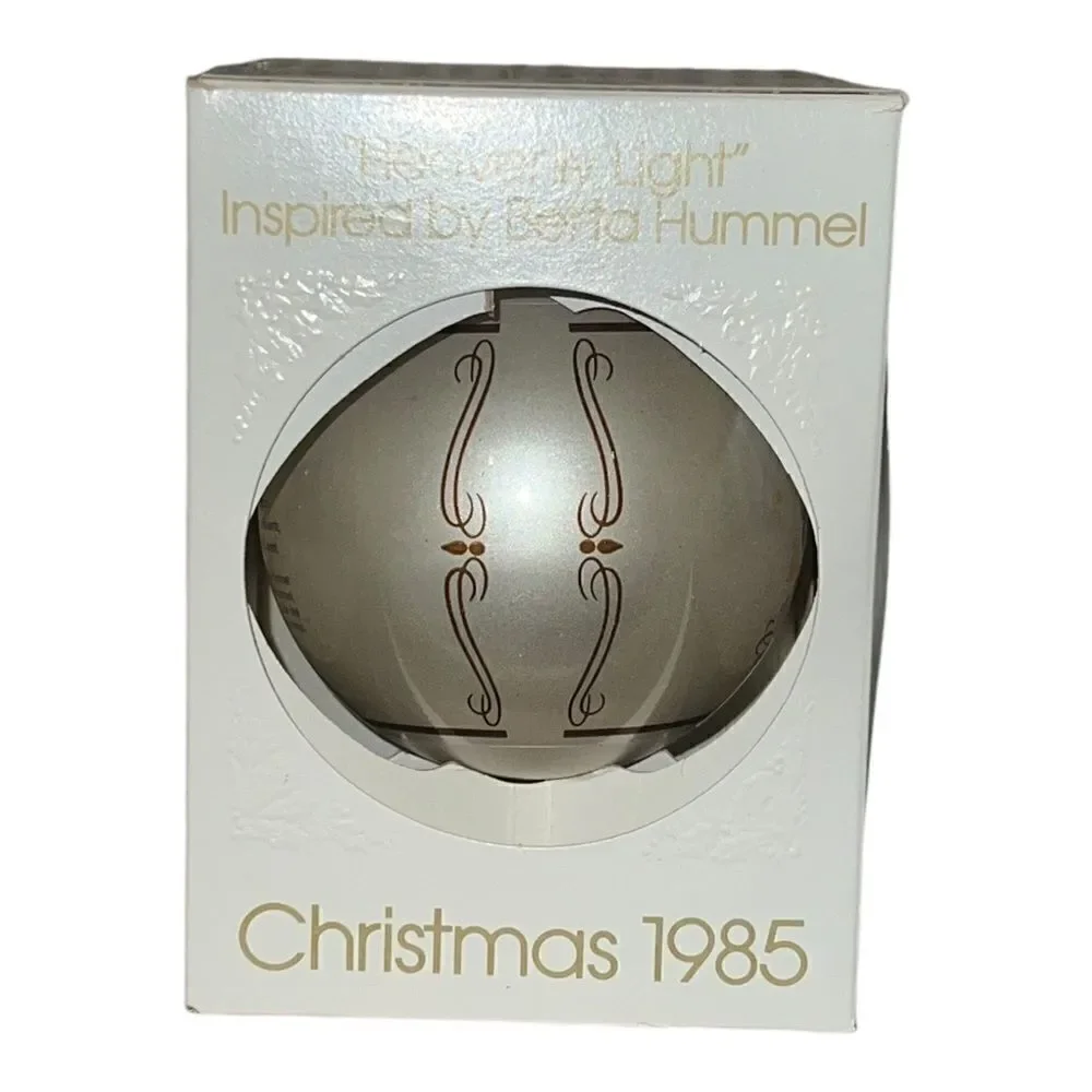 Schmid Berta Hummel Heavenly Light 1985 Christmas Glass Ornament W Box